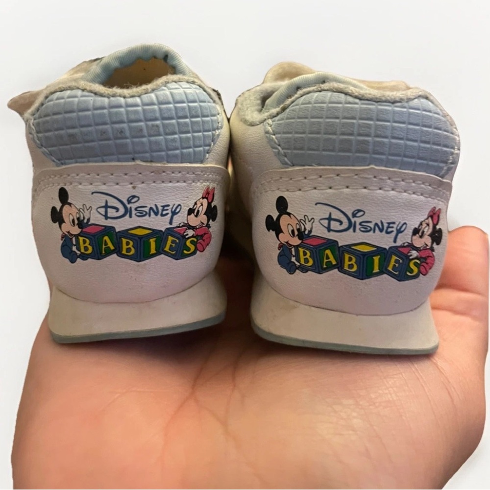 Vintage 90s Disney Baby Mickey Mouse Shoes Infant Sneakers White Blue Retro Y2K